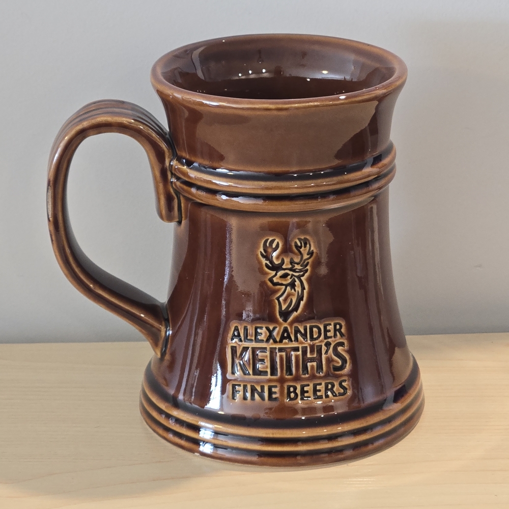 Alexander Keith's Fine Beers Mug Stein Tankard Brown Ceramic EUC